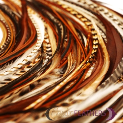 Feather extionsions natural colors 100% veren, 24 stuks Feather extionsions natural colors 100% veren, 24 stuks
